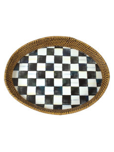 courtly check wicker tray