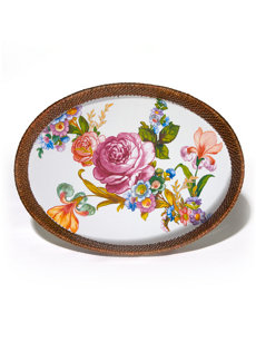 flower market wicker tray