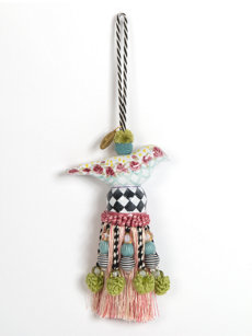 ceramic rose bird tassel