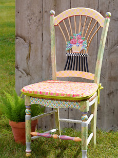 light flower basket side chair