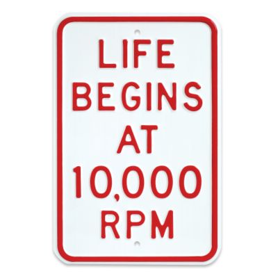10,000 RPM Sign