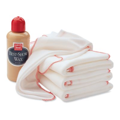 Ten Cotton Buffing Cloths and Best of Show Wax&reg; Kit