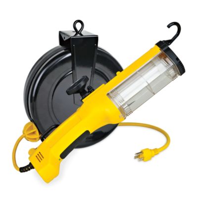 30' Retractable Work Light with Outlet