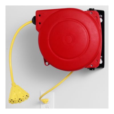 Retractable Power Cord Receptacle Reel