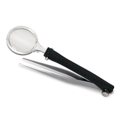 Stainless Tweezers w/Magnifier