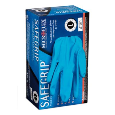 Heavy-Duty Mechanic's Blue Latex Gloves, 50 Gloves