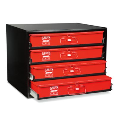 Large Sliding Rack Cabinet Including 4 Drawers