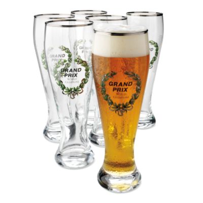 Grand Prix Champions Beer Glass, Set of Six