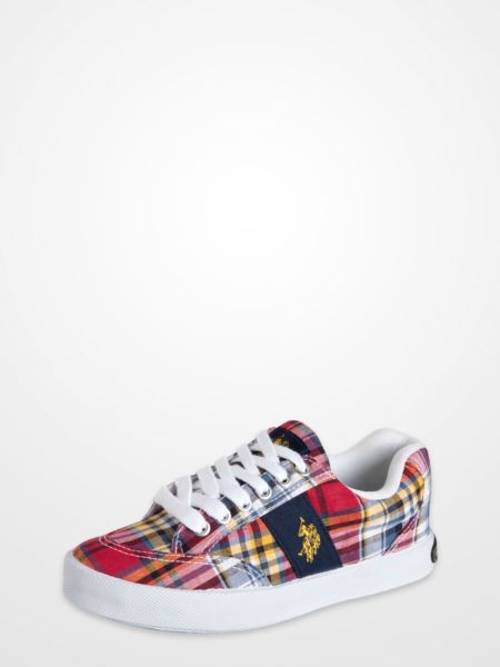 U.S. Polo Assn. Mackay Red and Navy Plaid Sneakers
