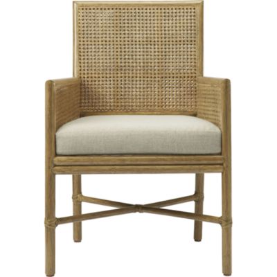 Shown in: Pecan finish and Natural Linen fabric