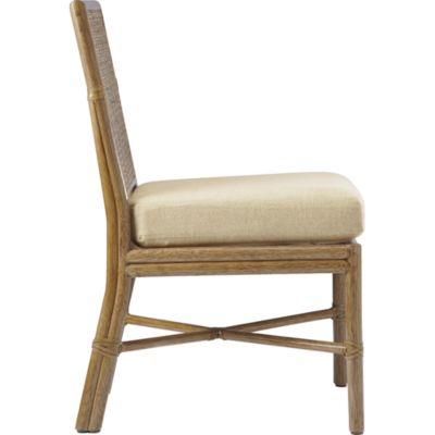 Shown in: Pecan finish and Natural Linen fabric