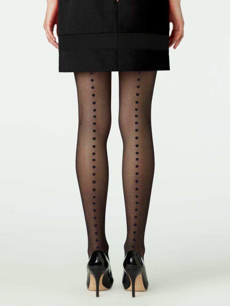 enormous swiss dot black seam tights