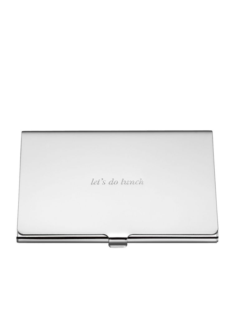 silver street let's do lunch business card holder