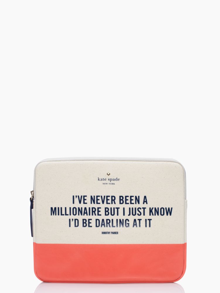 millionaire quote ipad sleeve