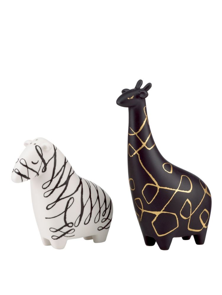 woodland park zebra and giraffe salt & pepper set