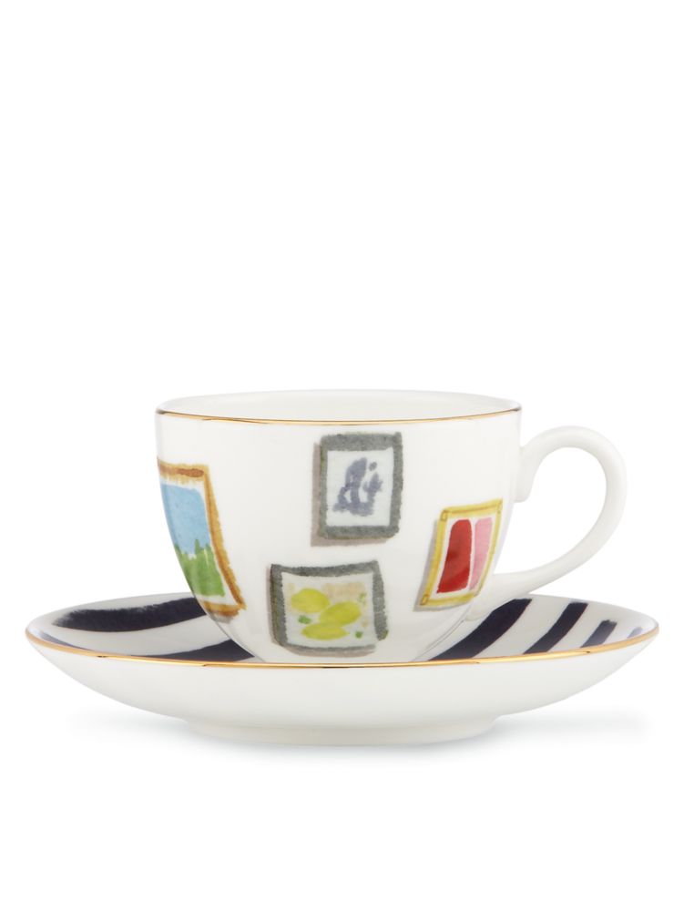illustrated salan wall cup and saucer set