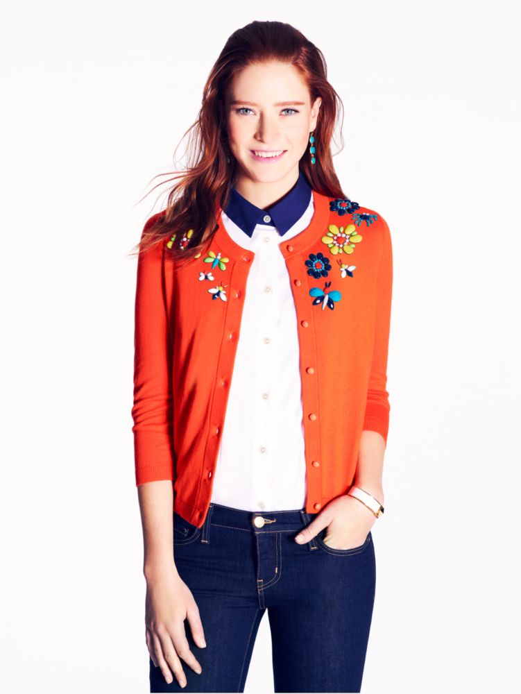 floral beaded kati cardigan