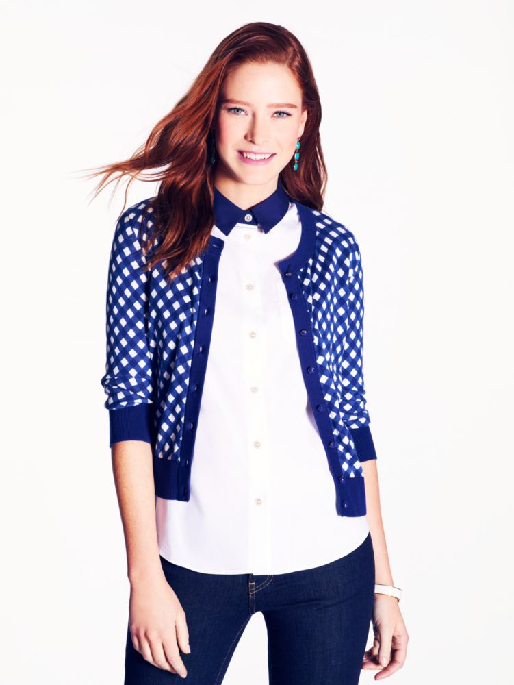 gingham kati cardigan