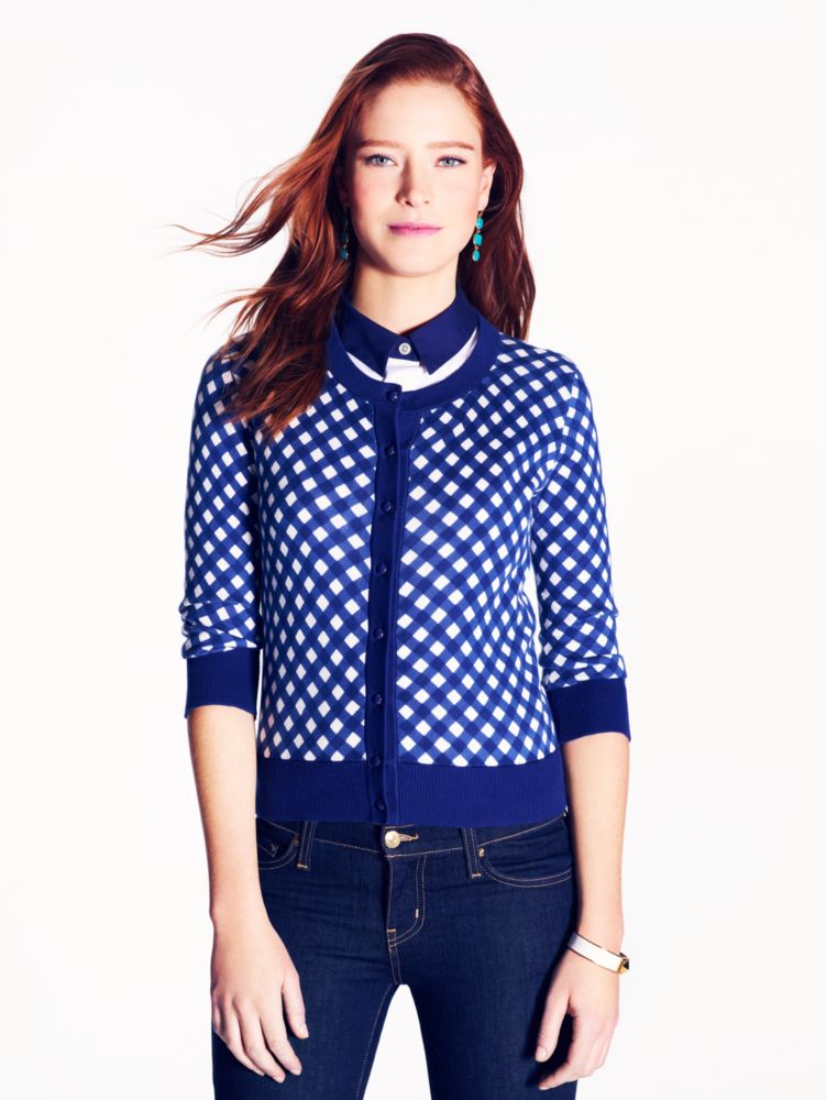 gingham kati cardigan
