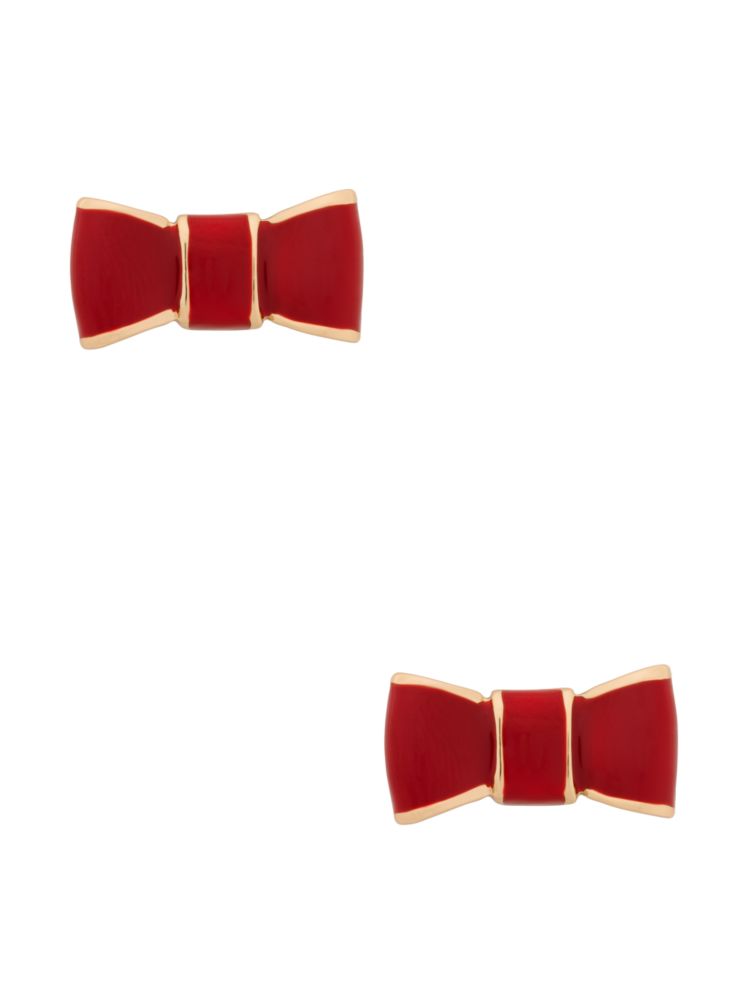 kate spade red bow stud earrings