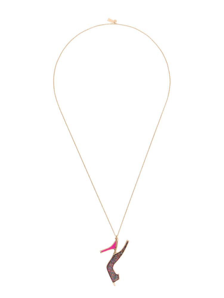 kate spade glitter heel pendant necklace