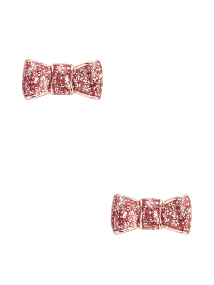 kate spade pink glitter bow stud earrings - on sale for $19!