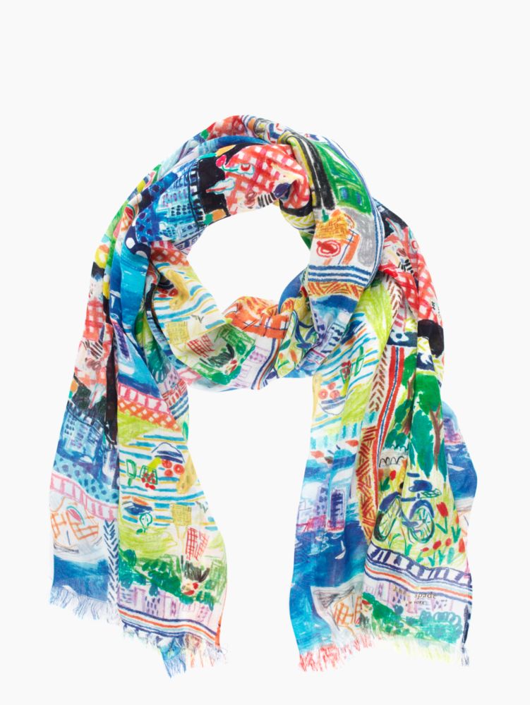 picnic scene scarf