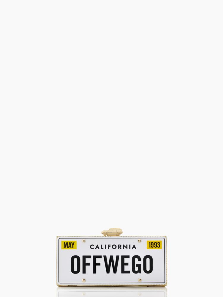 road trip license plate clutch