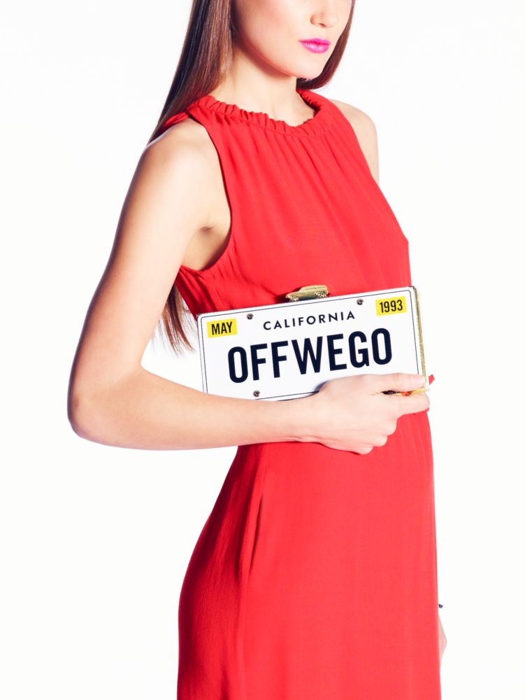 road trip license plate clutch