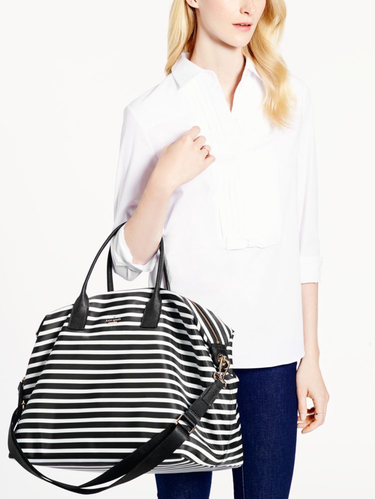 Loving this striped kate spade weekender