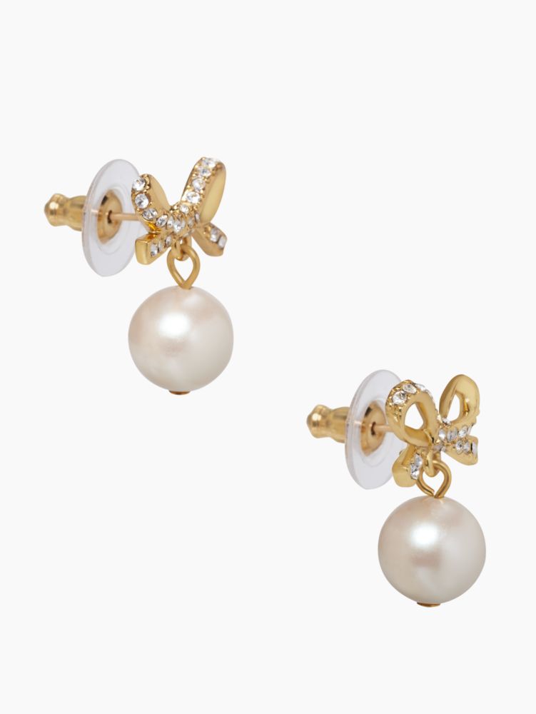 skinny mini pearl drop earrings