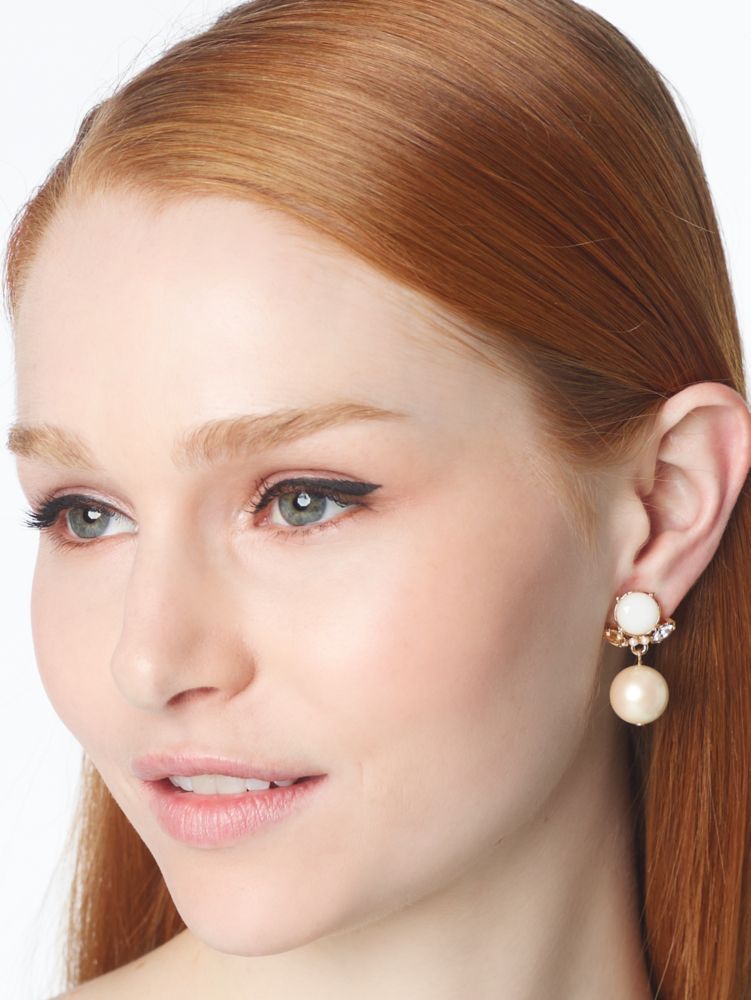 belle fleur pearl drop earrings