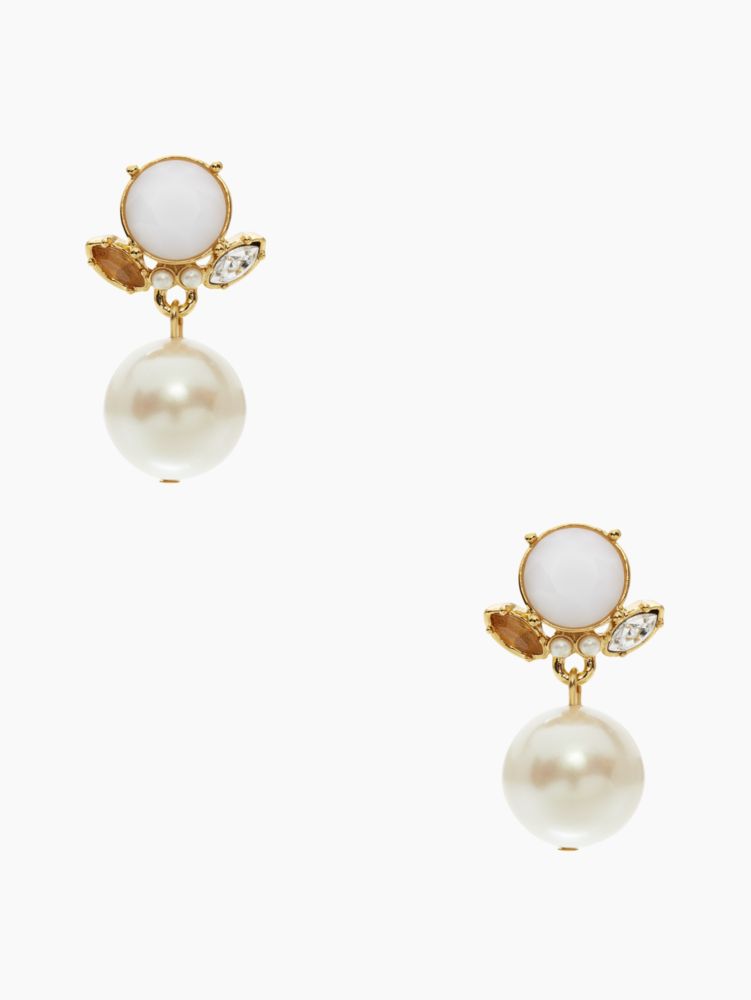 belle fleur pearl drop earrings