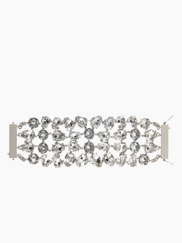 crystal petals statement bracelet