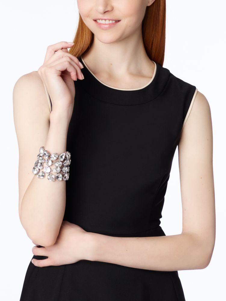 crystal petals statement bracelet