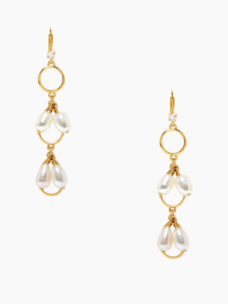 pearl point linear earrings