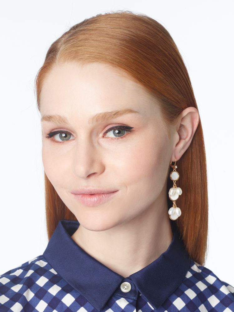 pearl point linear earrings