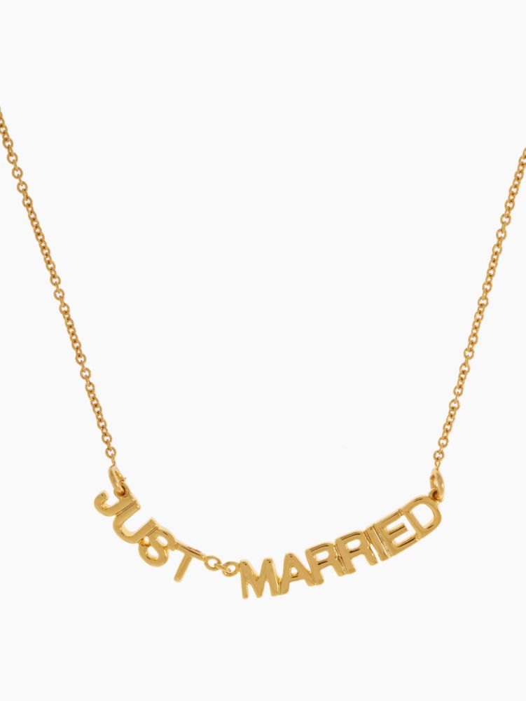 say yes ''just married'' necklace