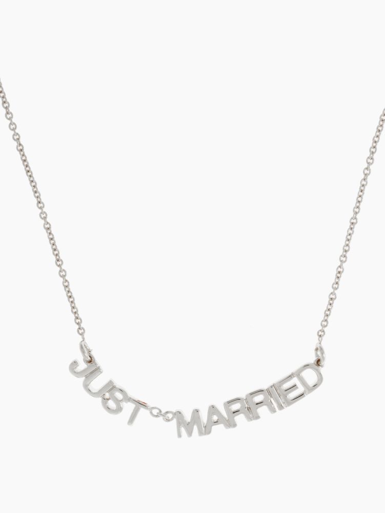say yes ''just married'' necklace
