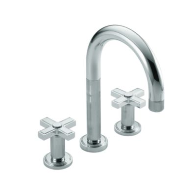 Vir Stil by Laura Kirar Deck-Mounted Bath Set, Cross Handles