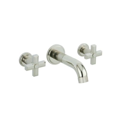 Vir Stil by Laura Kirar Wall Bath Set with Spout, Cross Handles