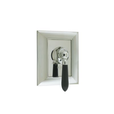 Tuxedo by Barbara Barry Thermostatic Valve Trim, Black Reeded Handle
