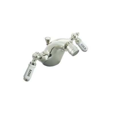 Hampstead Monobloc Bidet Set, White Porcelain Lever Handles