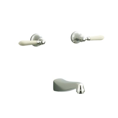 Tuxedo by Barbara Barry Wall Bath Set with Spout, Linen Reeded Handles