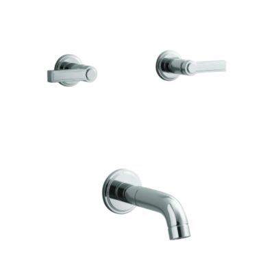 Vir Stil Minimal by Laura Kirar Wall Bath Set with Spout, Lever Handles