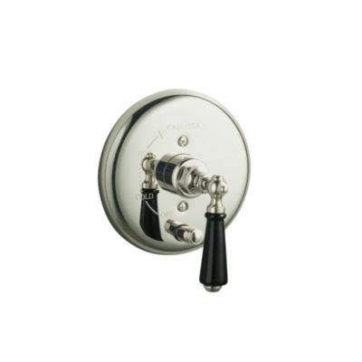 Hampstead Pressure Balance Valve Trim with Diverter, Black Porcelain Lever Handle