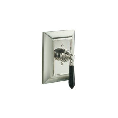 Tuxedo by Barbara Barry Pressure Balance Valve Trim, Black Reeded Handle