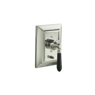 Tuxedo by Barbara Barry Pressure Balance Valve with Diverter, Black Reeded Handle