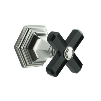 For Town by Michael S Smith 2-Way Diverter Trim, Black Obsidian Cross Handle