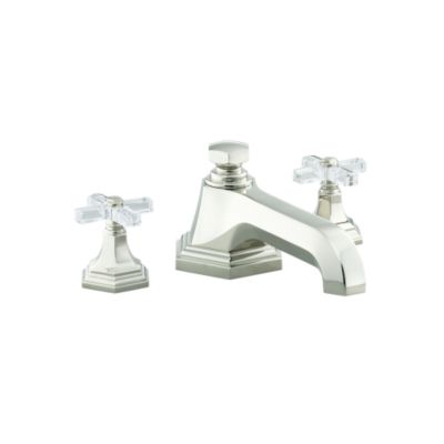 For Town by Michael S Smith Deck-Mounted Bath Set, Crystal Cross Handles